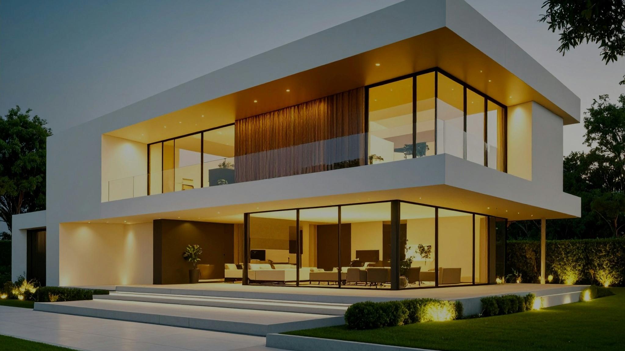 Luxury modern home exterior in San Francisco Bay Area